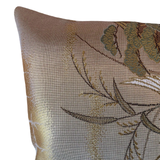 Reversible Golden Silver Silk Obi Cushion
