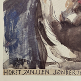 Horst Janssen Signed Self-Portrait Danish Exhibition Poster