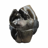 Vintage Postmodernist Crumpled Metallic Glazed Sculptural Vase