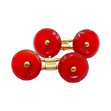 Antique 1920’s French cufflinks buttons set 18k gold set with carnelian