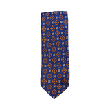 Blue / Orange Patterned Silk Tie