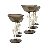 Art Deco Smoky Glass Cordial Set