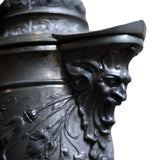 Vintage Baroque Glass and Pewter Carafe Wine Decanter