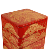 Vintage Japanese Hon-Shu-Nuri Kin Makie Jubako Stacking Lacquer Box