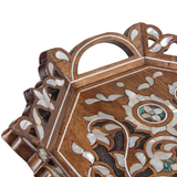 Walnut Wood & Mother of Pearl Inlay Serving Tray