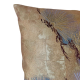 Reversible Golden Silk Obi Cushion - Pines