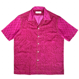 Block Print Short Sleeve Shirt - Fuschia
