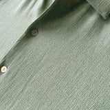 Johnny Collar Short Sleeve Mesh Shirt - Sage Green