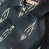 Hand Loomed Ikat Short Sleeve Shirt - NAVY