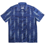 Hand Loomed Ikat Short Sleeve Shirt - Navy