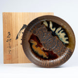 Large Takatori Bowl with Two-colour Splash Decoration