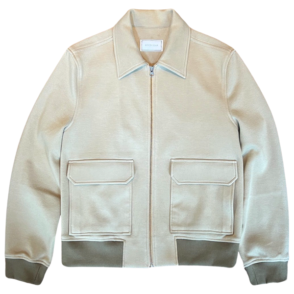 Zip Up Cotton Pique Bomber Jacket (Made to order)
