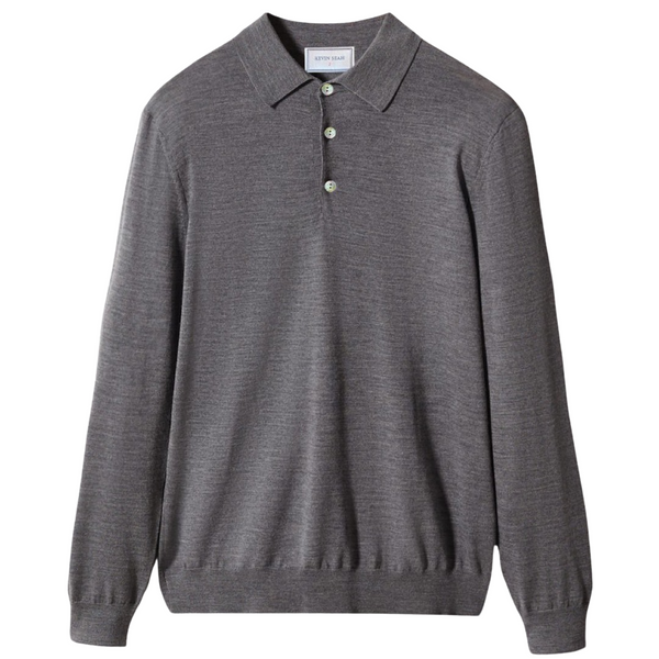 "JOSH" MERINO WOOL LONG SLEEVE POLO SHIRT