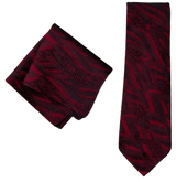 “Art” WAVE HEAD Tie & Pocket Square Wine