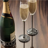 Wicker Champagne Flute Pair