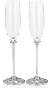 Wicker Champagne Flute Pair