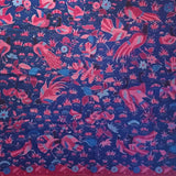 Blue and Lilac Motifs Tropical Birds & Botanicals Indonesian Hand Drawn Cotton Batik Tulis