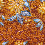 Brown Birds And Floral Hand Drawn Indonesian Cotton Batik Tulis