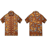 Brown Birds And Floral Hand Drawn Indonesian Cotton Batik Tulis