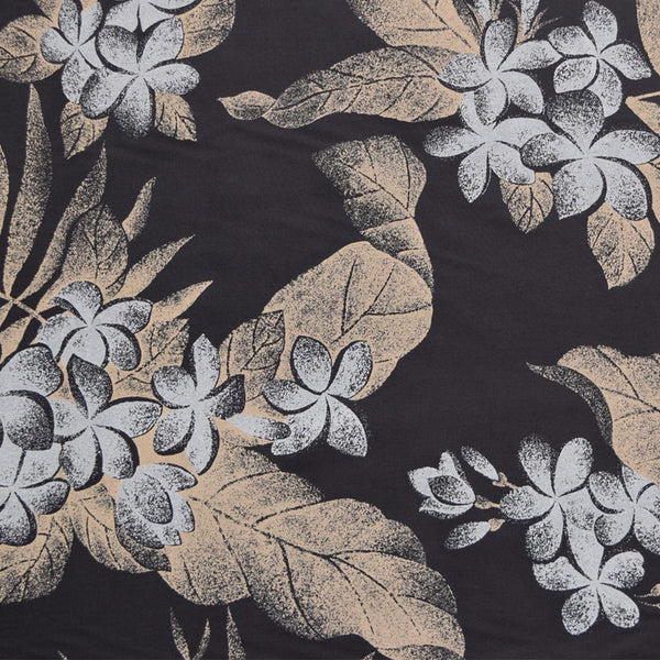 Plumeria Flower Print - Black