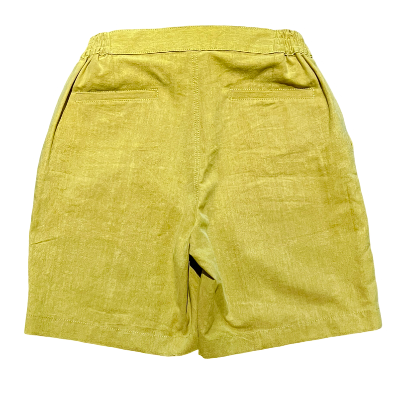 Washed Cotton Linen Shorts - Mustard