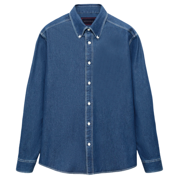 "ENDO" BUTTON DOWN JAPANESE CHAMBRAY LONG SLEEVE SHIRT