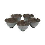 Set of 5 Utsutsugawa Sencha Cup Set with Autumn Grass Decoration
