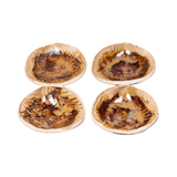 Set of 4 Takatori Tenmitsu Shell-form Condiment Small Plates