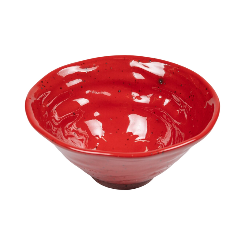 Hasami Cinnabar Plum-Blossom Ido Chawan