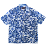 Block Print Short Sleeved Shirt - BLUE