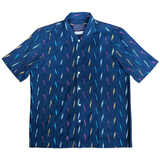 Hand Loomed Ikat Short Sleeve Shirt - NAVY