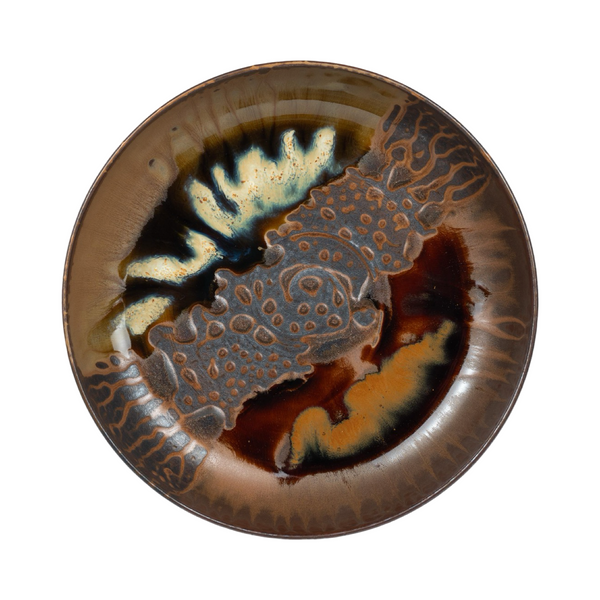 Large Takatori Bowl with Two-colour Splash Decoration