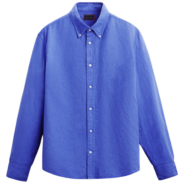 "NICK" Button Down Cotton Linen Long Sleeve Shirt (Made to order)