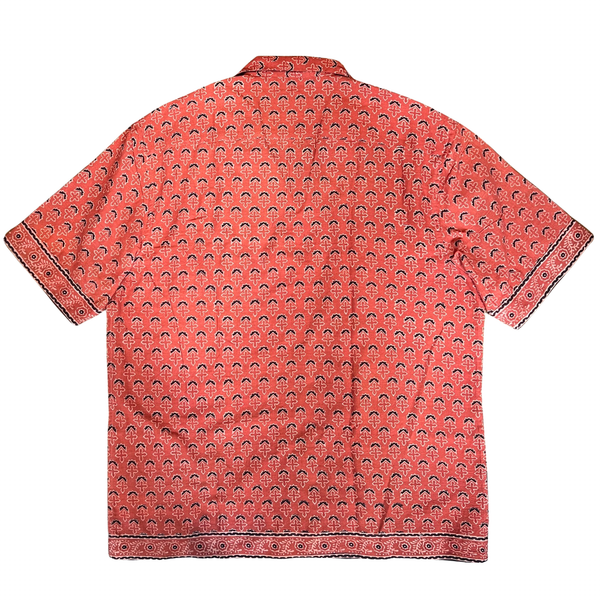 Block Print Short Sleeved Shirt - Terracotta