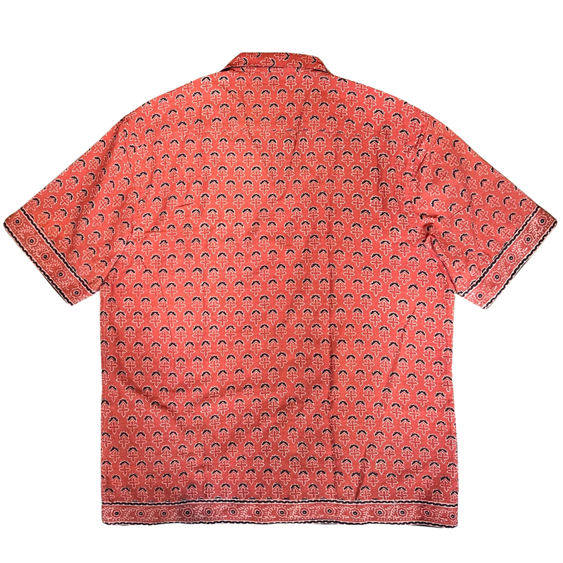 Block Print Short Sleeved Shirt - Terracotta