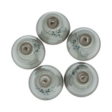 Set of 5 Utsutsugawa Sencha Cup Set with Autumn Grass Decoration