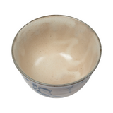 Vintage 1980's Matcha Chawan with Cobalt Painted Monkey Design