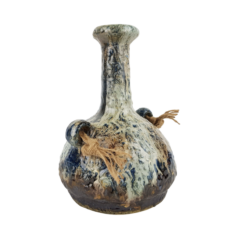 Vintage 1970’s Long Neck Fat Lava Vase with Rope - Dumler & Breiden