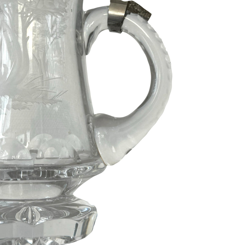 Vintage Glass Jug With Pewter Lid
