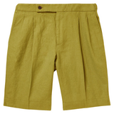 "STEVEN" Cotton Linen Pleated Shorts (Made to Order)