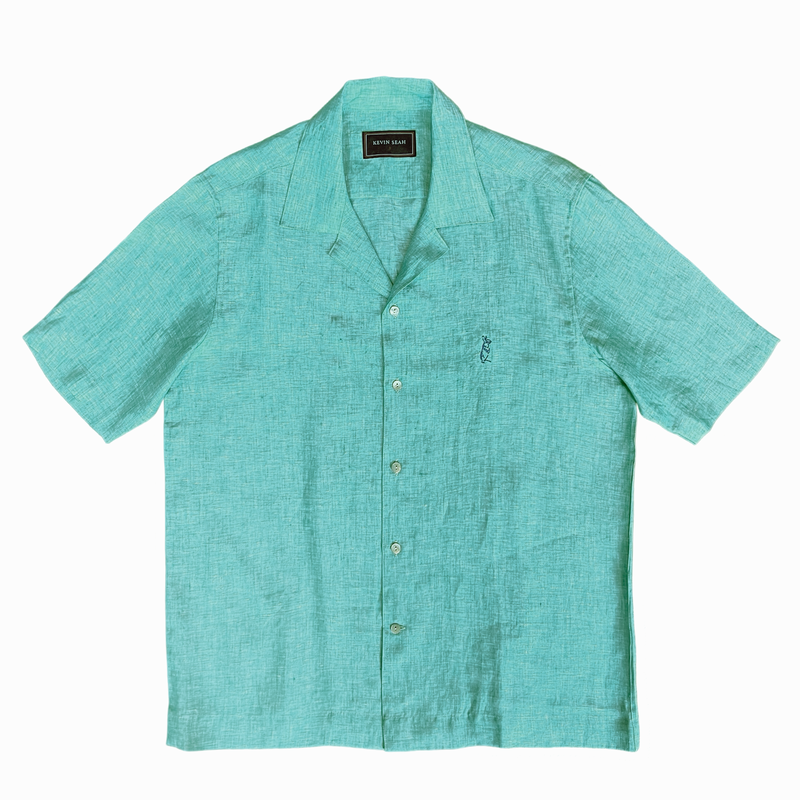 CAMP COLLAR LINEN SHORT SLEEVED SHIRT