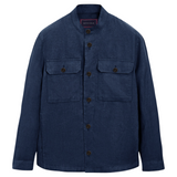 Mao Collar Cotton Linen Overshirt (Made to order)