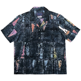 African Batik Print Short Sleeve Shirt - Black / Multi