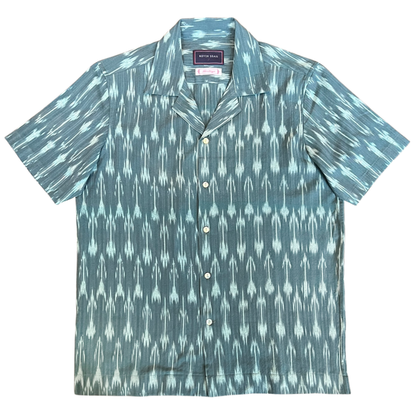 Hand Loomed Ikat Short Sleeve Shirt - Sage