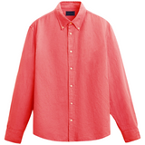 "NICK" Button Down Cotton Linen Long Sleeve Shirt (Made to order)