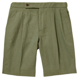 "STEVEN" Cotton Linen Pleated Shorts (Made to Order)