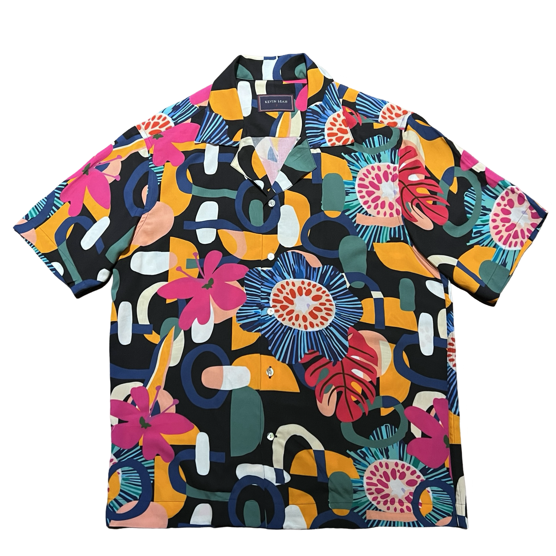 Printed Rayon Hawaiian Shirt - Black – Kevin Seah Online