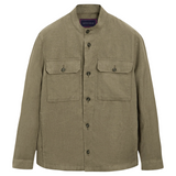 Mao Collar Cotton Linen Overshirt (Made to order)