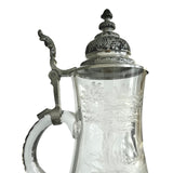 Vintage Glass Jug With Pewter Lid