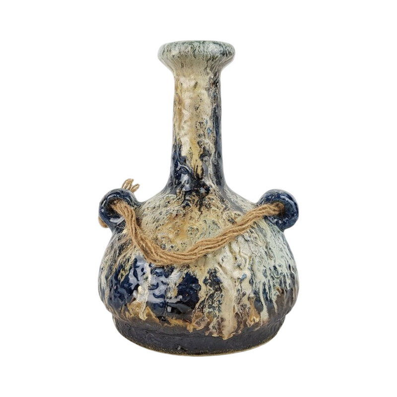Vintage 1970’s Long Neck Fat Lava Vase with Rope - Dumler & Breiden